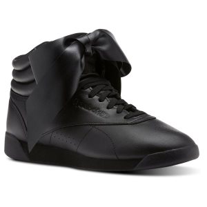 Adidasy Damskie Reebok Freestyle Hi Satin Bow Czarne/Szare PL 31XMPYF